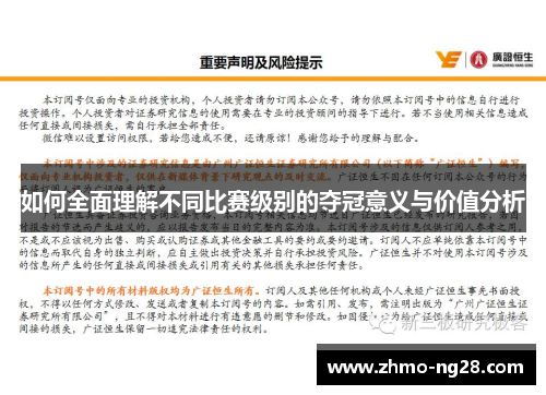 如何全面理解不同比赛级别的夺冠意义与价值分析