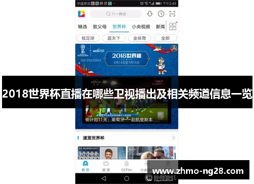 2018世界杯直播在哪些卫视播出及相关频道信息一览