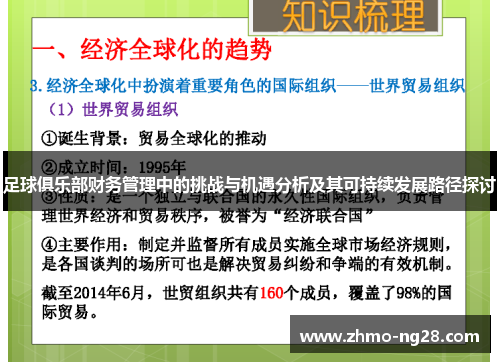 足球俱乐部财务管理中的挑战与机遇分析及其可持续发展路径探讨